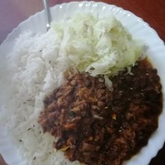 A picture of Rice with lentils.