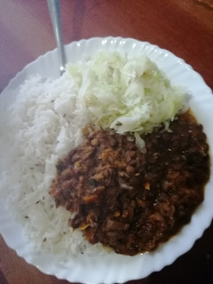 A picture of Rice with lentils.