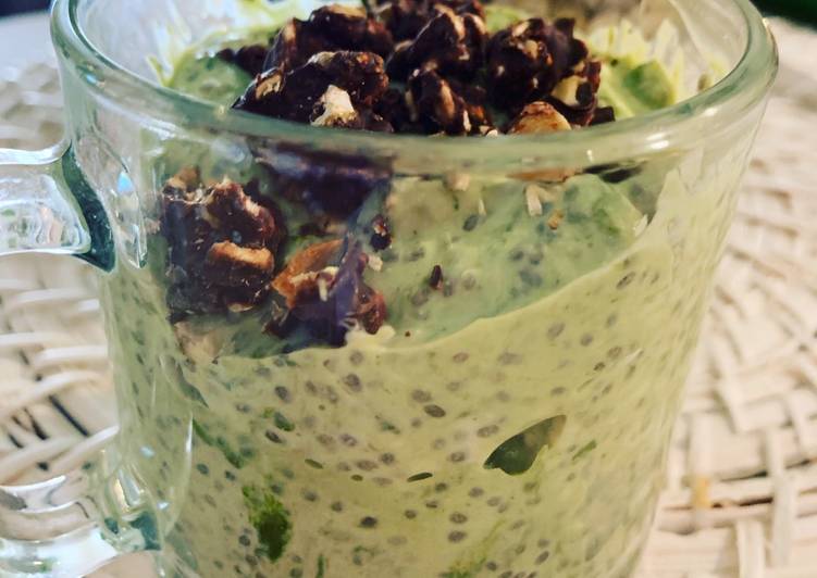 Recipe of Any-night-of-the-week Matcha Chia Seed Chocolate Pudding
