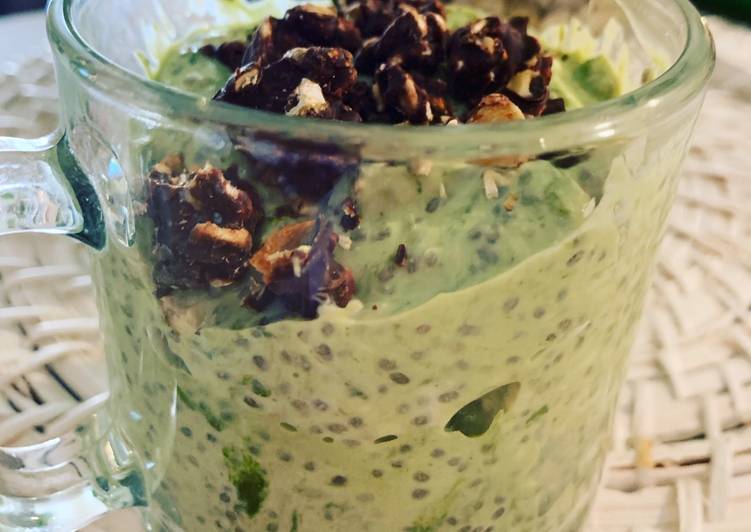 Easiest Way to Make Super Quick Homemade Matcha Chia Seed Chocolate Pudding