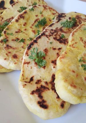 A picture of Naan bread.