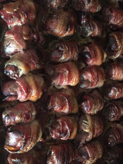 Baconba tekert csirkemáj recept fotója