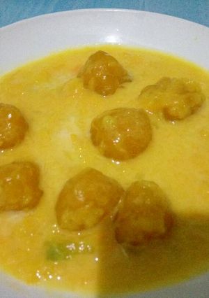 Foto resep Bubur labu kuning bola bola