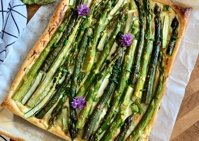 ☆Tarte Fine aux Asperges Vertes et Violettes☆