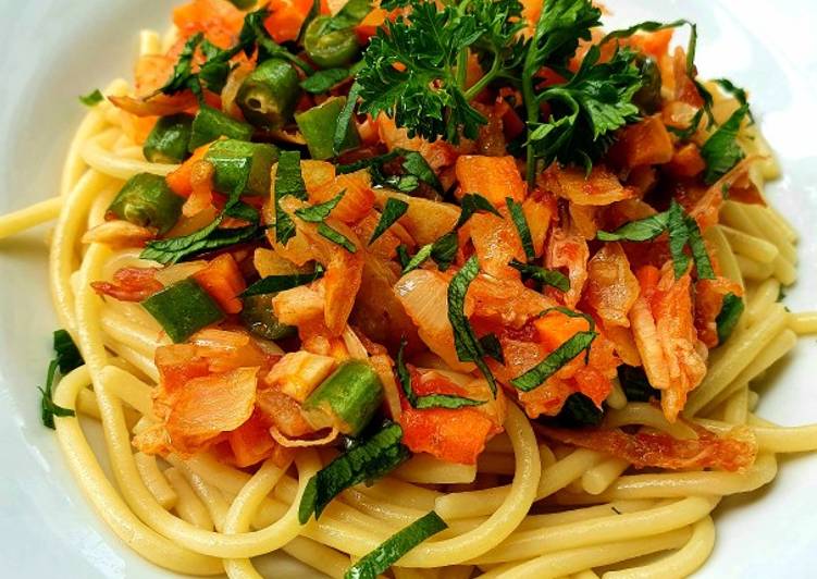 Resep Spaghetti Saos Veggie yang Bikin Ngiler