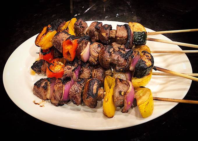 Recipe of Award-winning Grilled Beef and Veggies Kebabs