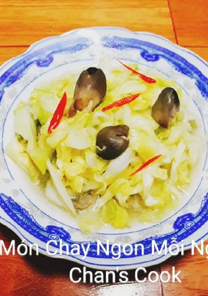 Hình của món Bắp su xào nấm chay.