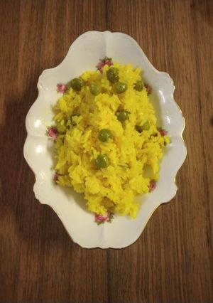 A picture of Peas Pulao In Pressure Cooker.