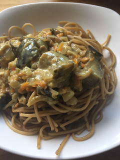 Una foto de Curry de Berenjenas y Champiñones
