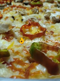 صورة لوصفة بيتزا المكرونه
