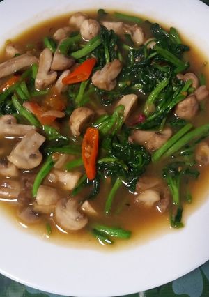 Foto resep Oseng jamur kancing & selada air