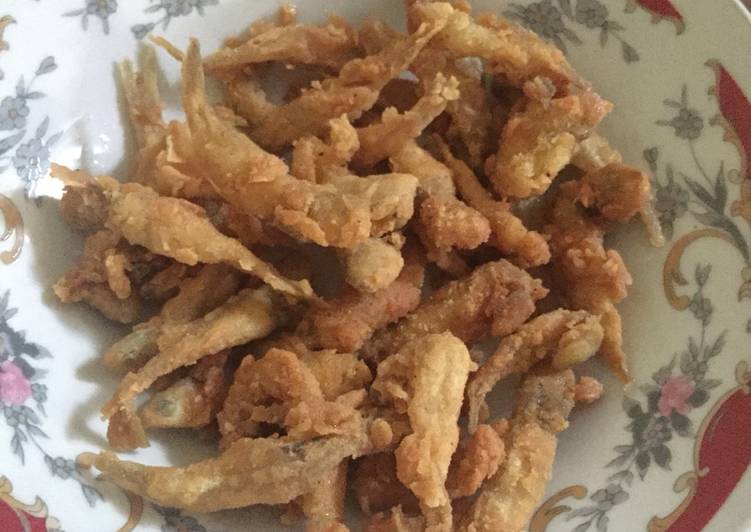 Teri basah goreng tepung crispy