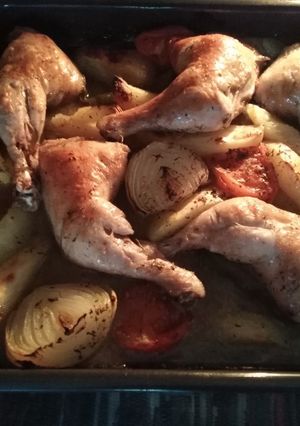 Una foto de Pollo al horno con patatas