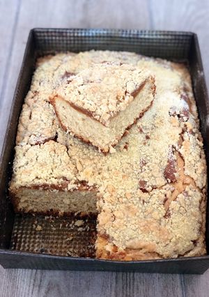 Una foto de Riwwel Kuchen o torta rusa