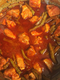 Una foto de Carne con nopales