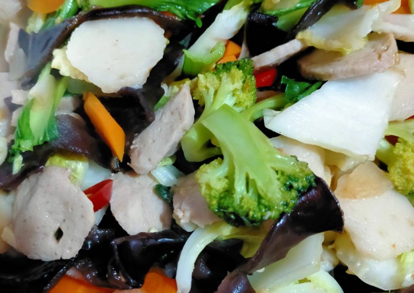 Tumis sayur capcay dan baso