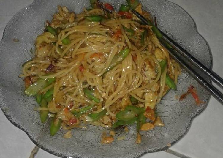 Spaghetti Telur Buncis Rasa Tradisional