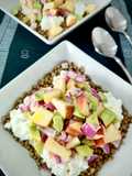 Ensalada de lentejas con manzana y queso cottage a la hierbabuena