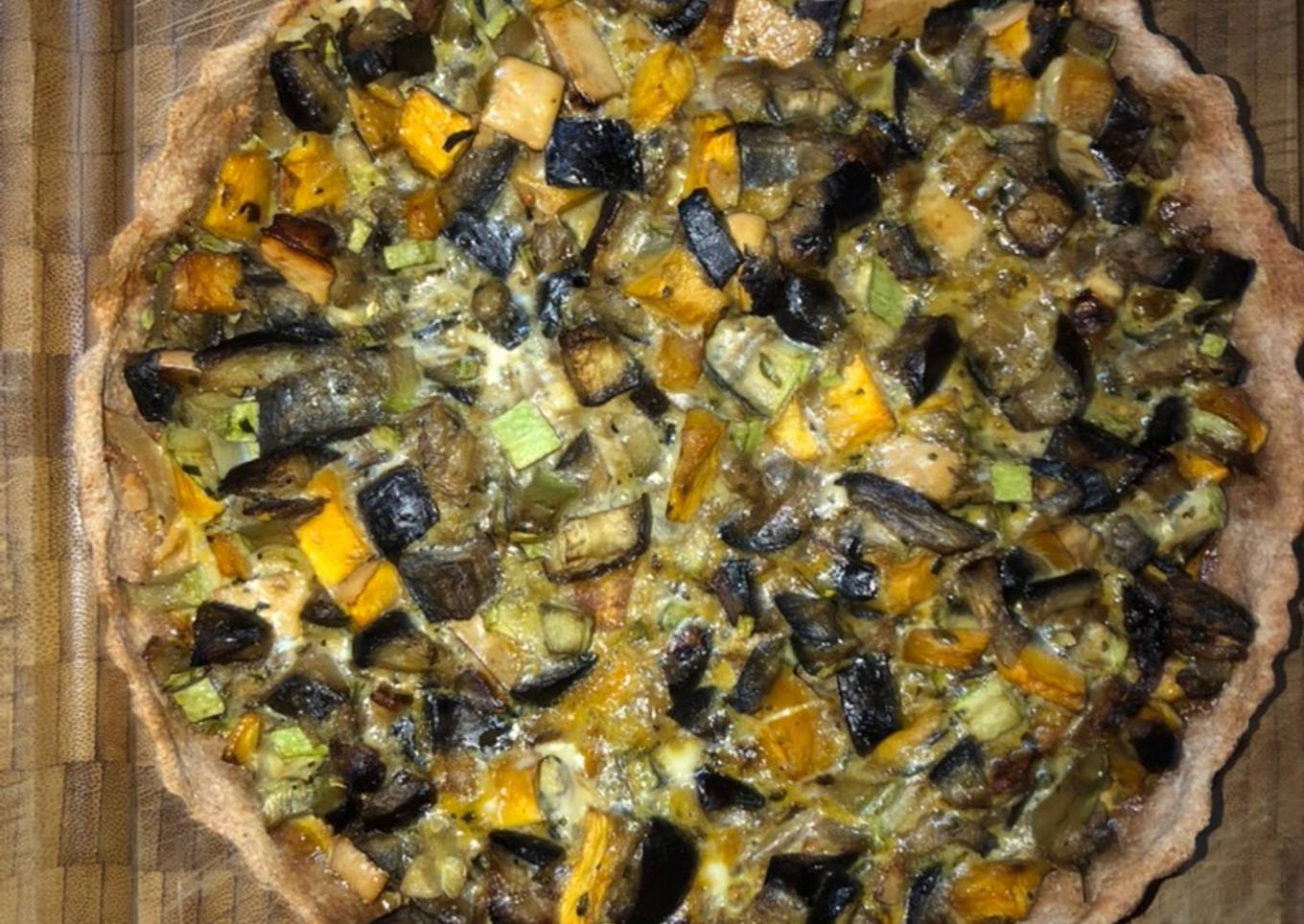 TARTA DE Zucchini, calabaza y berenjena