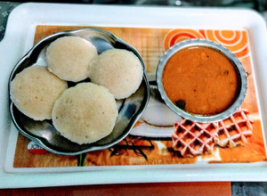 A picture of Instant rawa idli and Sambhar recipe.
