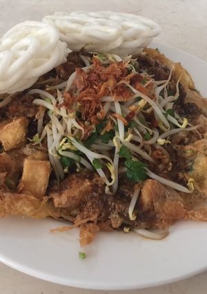 Foto resep Tahu telor petis bumbu kacang