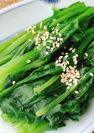 Hình của món Bó xôi hấp kiểu Nhật.