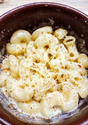 A picture of Mac and Cheese in Mug (Macaroni in Mug).
