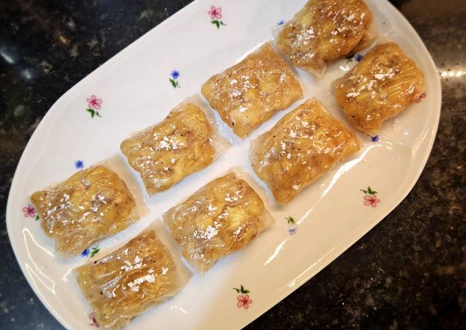 Rollitos de papel de arroz dulce con manzana y canela Receta de  pamerobinson- Cookpad