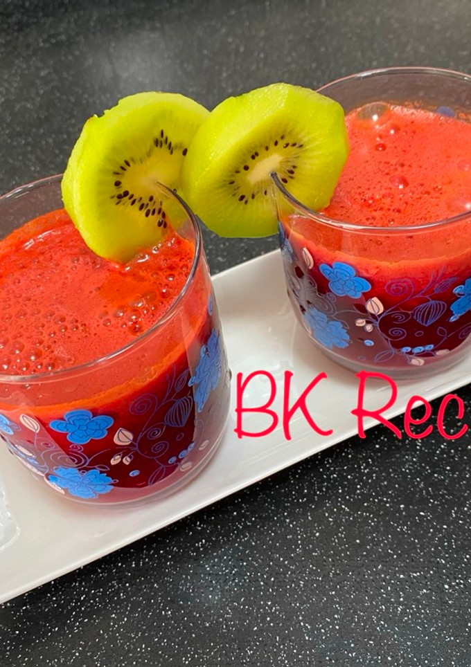 பீட்ரூட் கேரட் &ஆரஞ்சில் செய்த detox juice செய்முறை முக்கிய புகைப்படம்