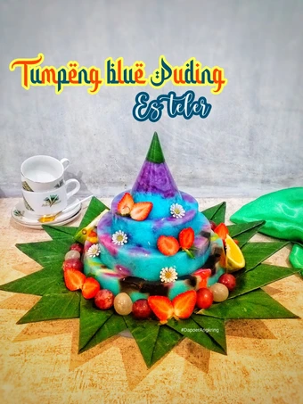 Langkah Mudah untuk Menyiapkan Resep Tumpeng blue puding es teler yang Sempurna Anti Ribet, Uenak Banget