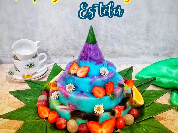 Langkah Mudah untuk Menyiapkan Resep Tumpeng blue puding es teler yang Sempurna Anti Ribet, Uenak Banget