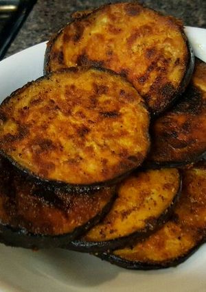 A picture of spicy egg plant fry.