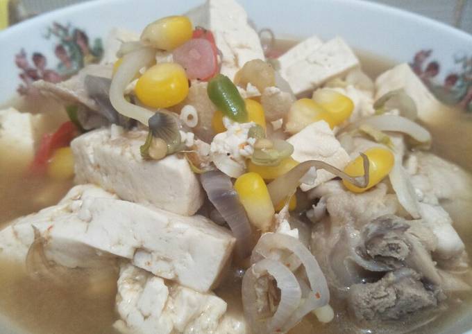 Resep Sup ayam tahu jagung tauge yang Lezat