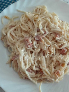 Una foto de Espaguetis a la carbonara