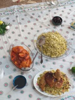 عکسی از دستور باقلا پلو با مرغ مجلسی