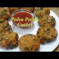 A picture of Palak poha cutlet.