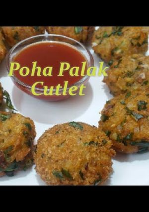A picture of Palak poha cutlet.