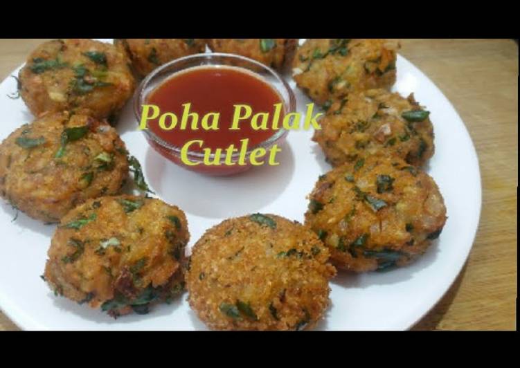 Recipe of Perfect Palak poha cutlet