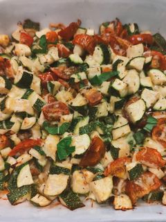 Une photo de Gratin courgettes et tomates cerises