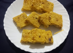 A picture of Instant Mango paneer kalakand.