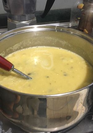 Una foto de Crema de alubias y calabaza