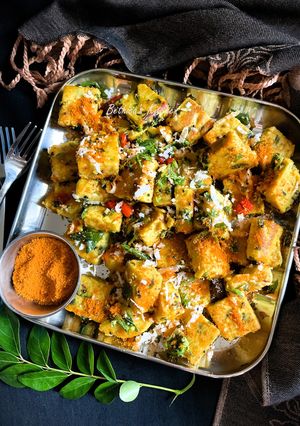 A picture of Moringa Khandvi Bites.