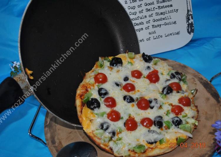 Steps to Cook Tasty No Oven Pizza  پتیزا تابه ای