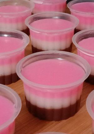 Foto resep Puding susu Nutrijell 3 lapis terenak