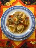 Chicken Soup with Italian Sausage, Fennel and Tortellini
