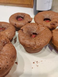 Une photo de Cupcakes chocolat fondant à la framboise