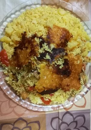 عکسی از دستور پلو خوشمزه ابداعی خودم