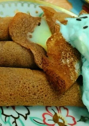 Foto resep Crepe and Vanilla Blue Ice Cream