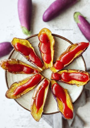 Gambar Terung goreng dengan sos tomato