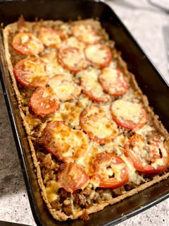 A picture of Taco-pie! With low fat pastry.